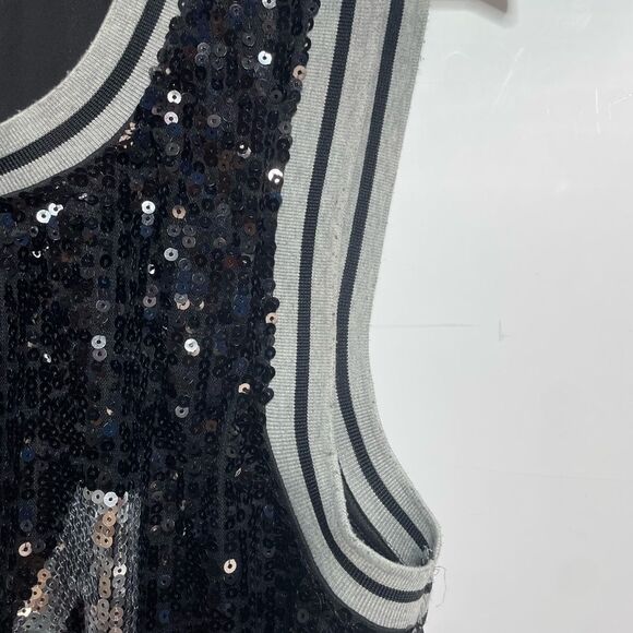 Forever 21 Sequined Black "84" Jersey Tank Top Medium - Picture 5 of 6